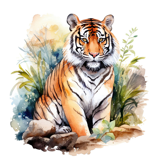 tiger in jungle cotton quilt block