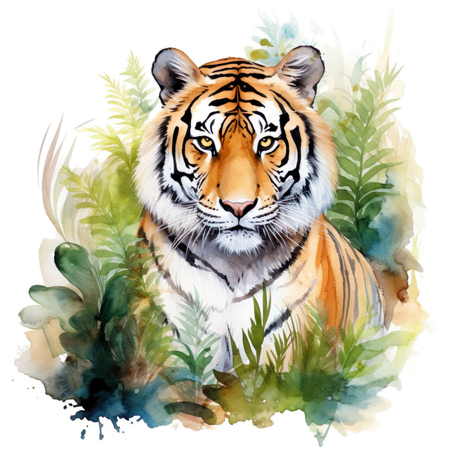 tiger in jungle cotton quilt block