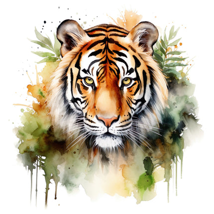 tiger in jungle cotton quilt block