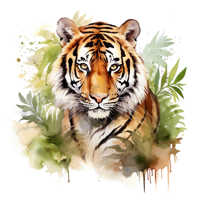 tiger in jungle cotton quilt block