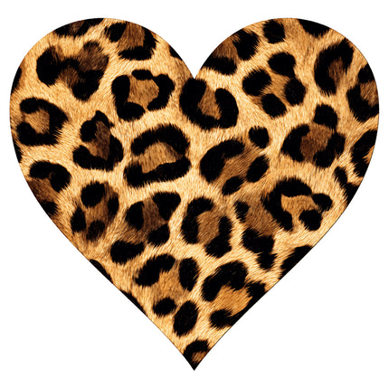 leopard print heart fabric panel