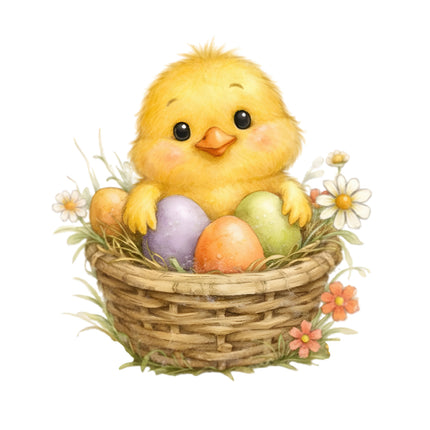 Easter Spring Chick 100% Cotton Fabric Panel Block AG2333