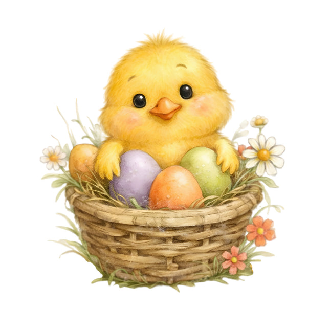 Easter Spring Chick 100% Cotton Fabric Panel Block AG2333