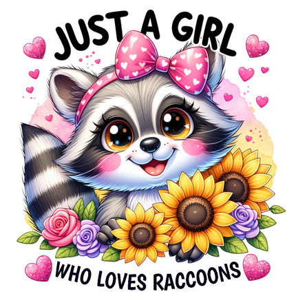 girl raccoon fabric panel