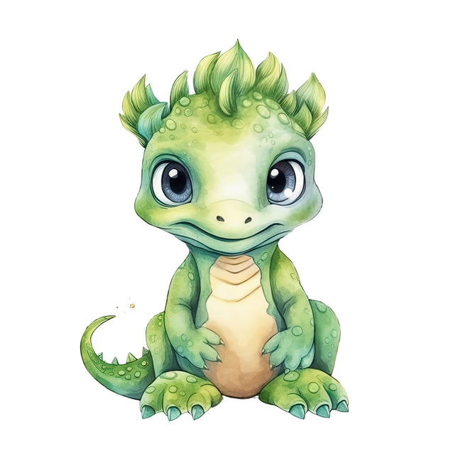 Cartoon green dinosaur fabric panel
