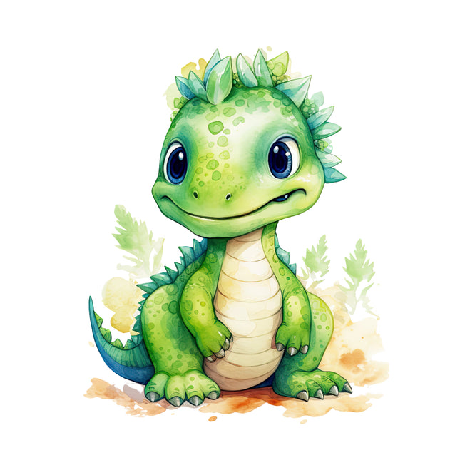 green dinosaur fabric panel