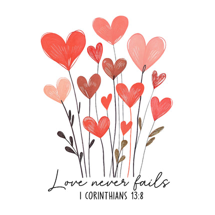 1 Corinthians 13:8 Scripture 100% Cotton Fabric Panel Block AG278
