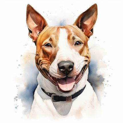 Bull terrier dog cotton fabric panel