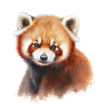 red panda bear cotton fabric panel