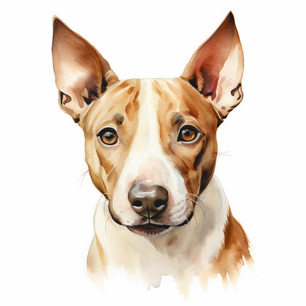 Bull terrier dog cotton fabric panel