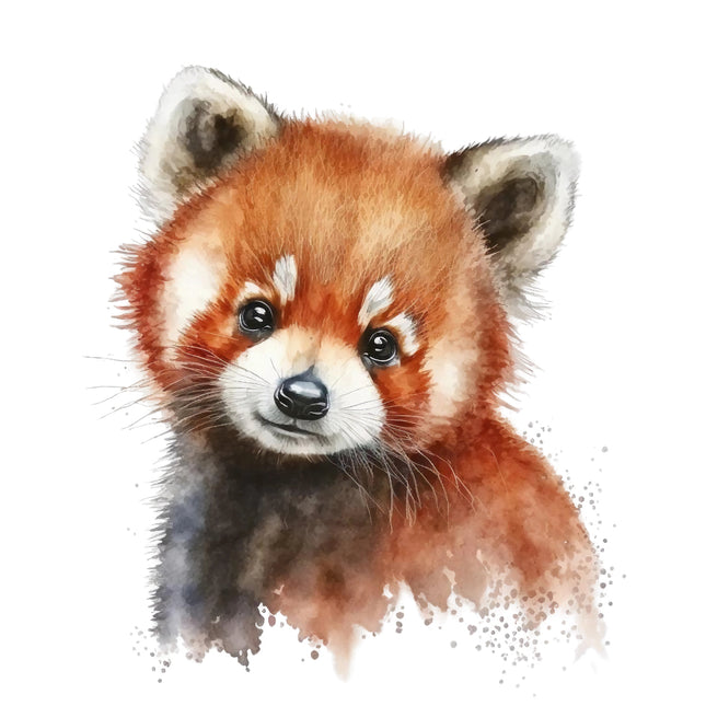 red panda bear cotton fabric panel