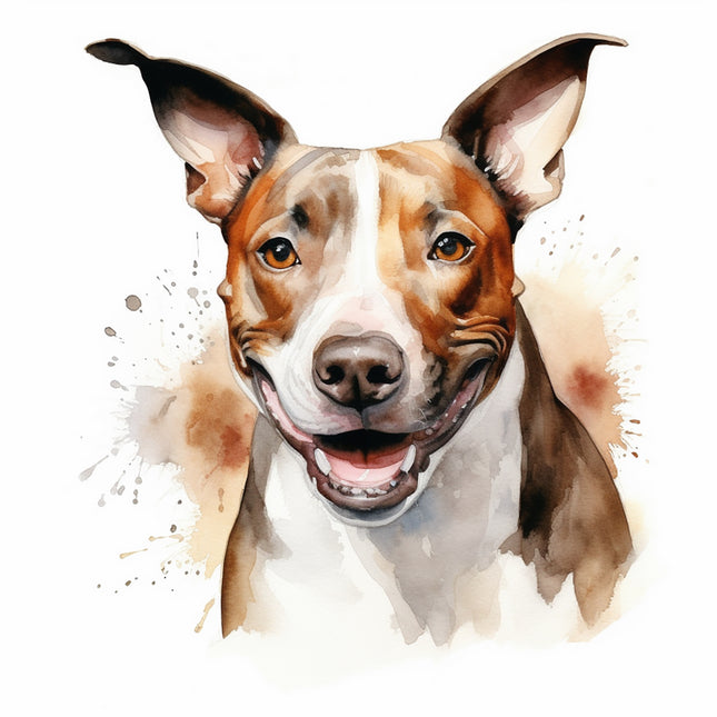 Bull terrier dog cotton fabric panel