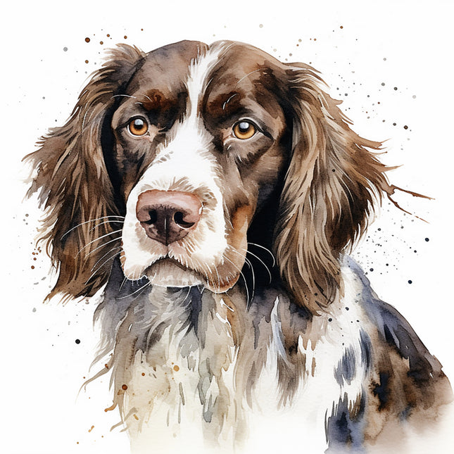 english springer dog cotton fabric panel