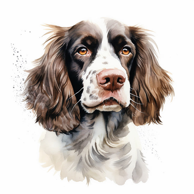 english springer dog cotton fabric panel