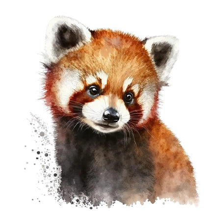 red panda bear cotton fabric panel