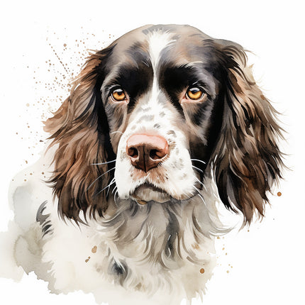 english springer dog cotton fabric panel