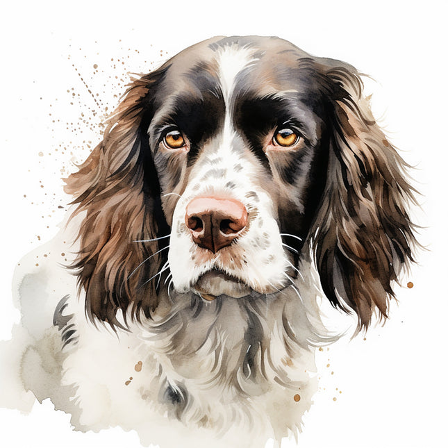english springer dog cotton fabric panel