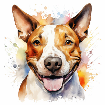 Bull terrier dog cotton fabric panel