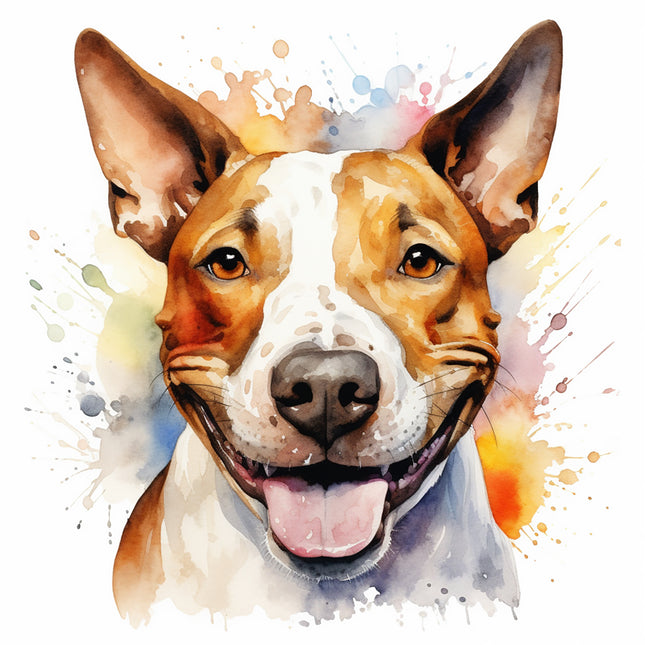 Bull terrier dog cotton fabric panel