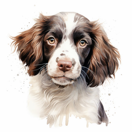 english springer dog cotton fabric panel