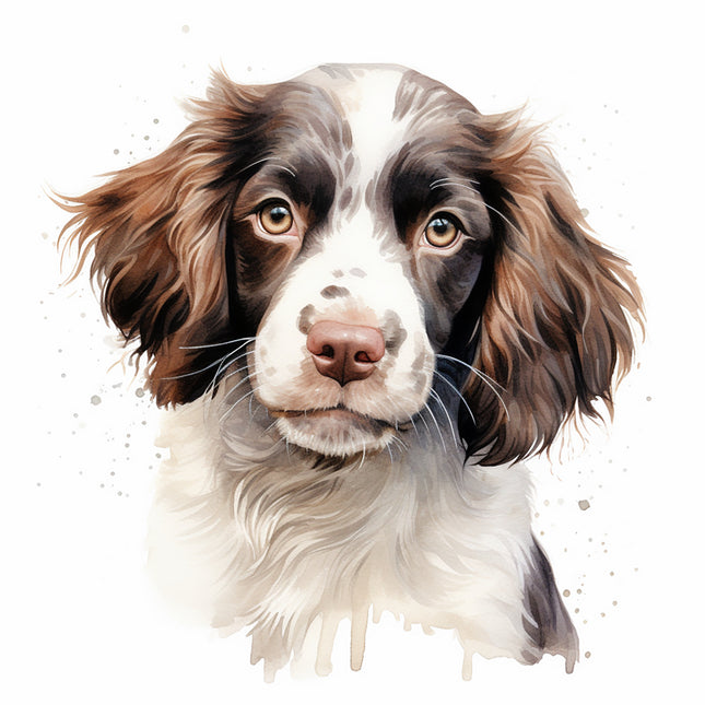 english springer dog cotton fabric panel