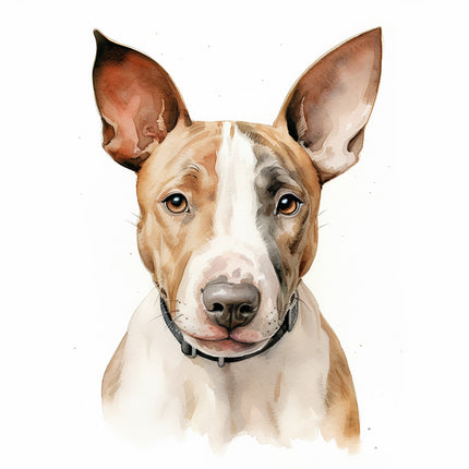 Bull terrier dog cotton fabric panel