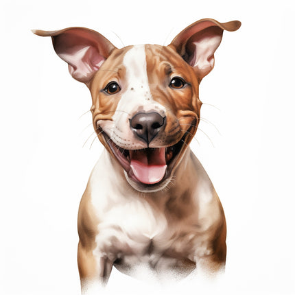 Bull terrier dog cotton fabric panel