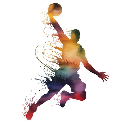 basketball player cotton fabric panel