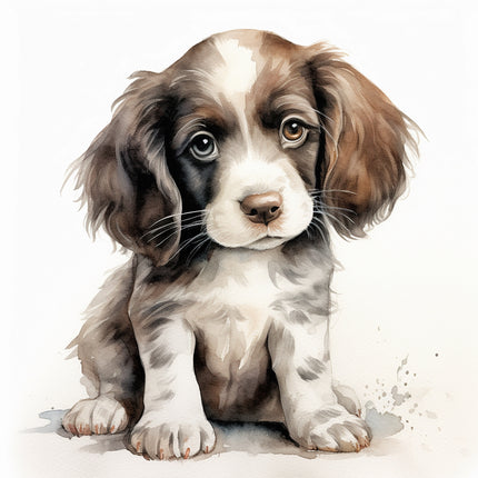 english springer dog cotton fabric panel