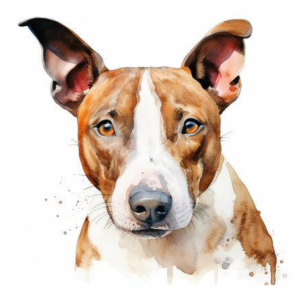 Bull terrier dog cotton fabric panel
