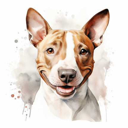 Bull terrier dog cotton fabric panel
