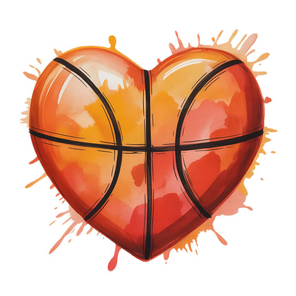 Heart-shaped basketball cotton fabric panel