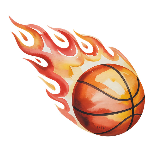 Basketball with flames quilt block