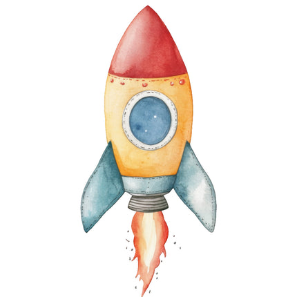 rocket ship cotton quilt block