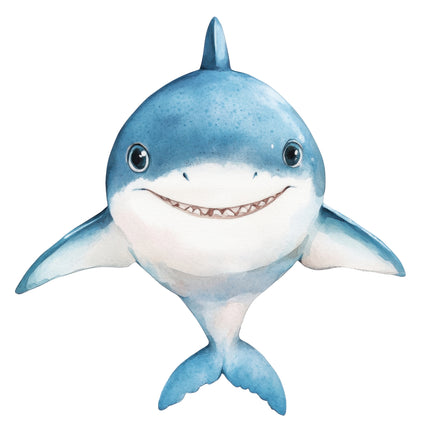 happy shark cotton quilt block