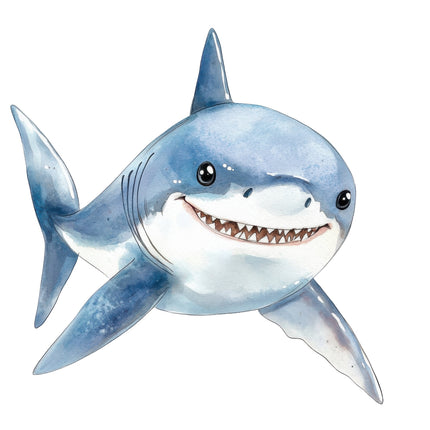happy shark cotton quilt block