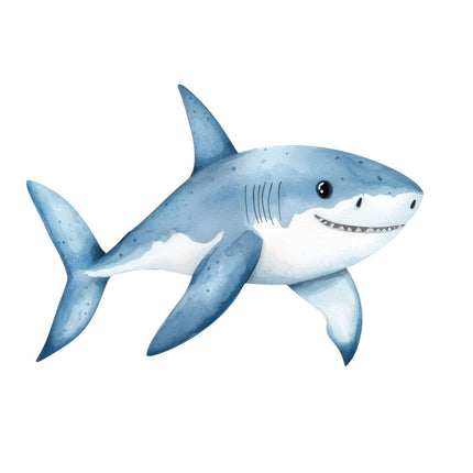 happy shark cotton quilt block