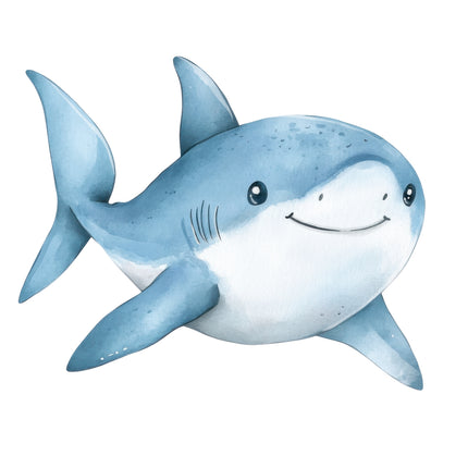 happy shark cotton quilt block