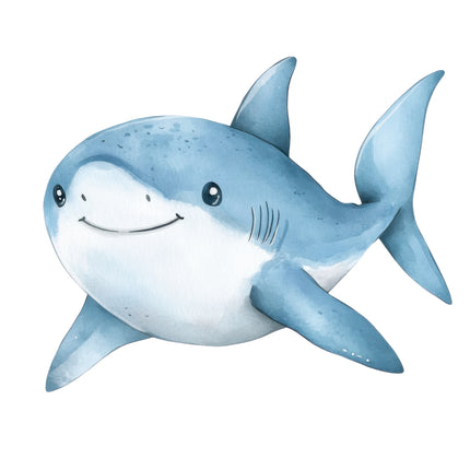 shark with a happy expression fabric panel