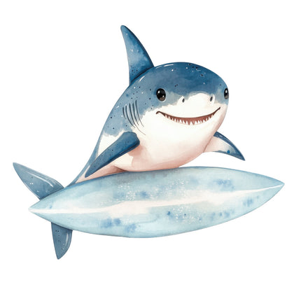 happy shark cotton quilt block