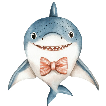 happy shark cotton quilt block