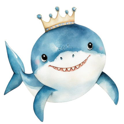 happy shark cotton quilt block