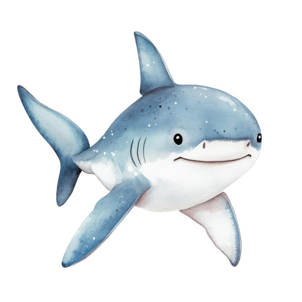 happy shark cotton quilt block
