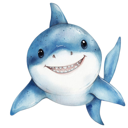 happy shark cotton quilt block
