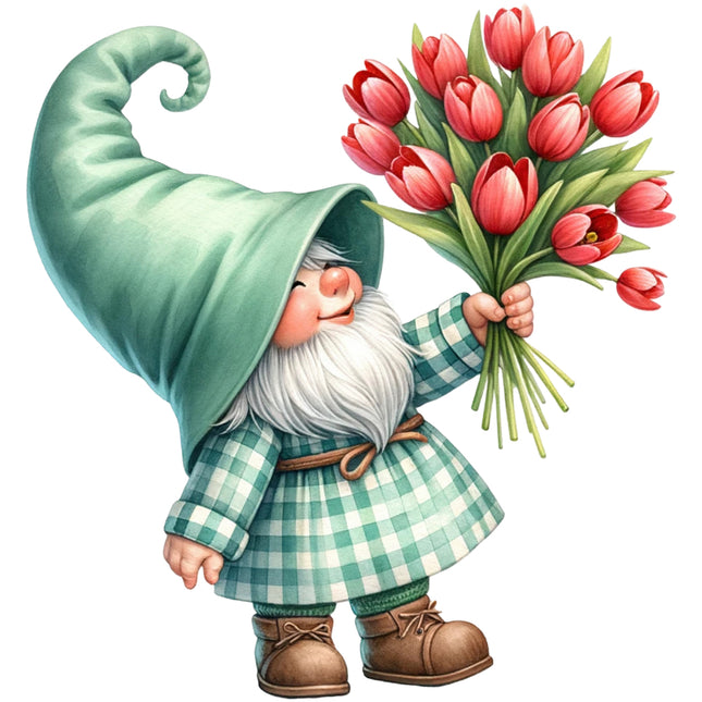 spring gnome fabric panel