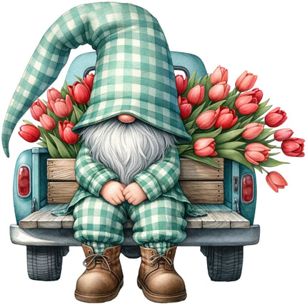 spring gnome fabric panel