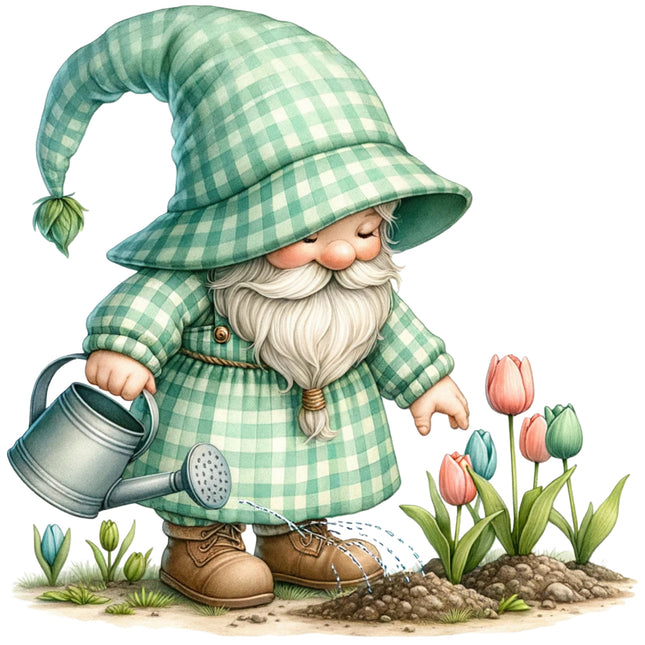 spring gnome fabric panel