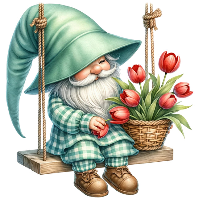 spring gnome fabric panel