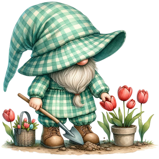 spring gnome fabric panel