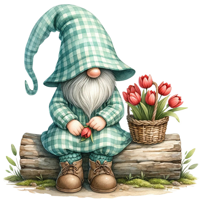 spring gnome fabric panel